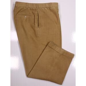 Ben Silver Light Brown Cotton Corduroy Flat Front Pants Trousers 34x27